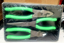 Snap-on Green 3 Piece Pliers Cutter Needle Nose Set Pl307acfg New Sealed