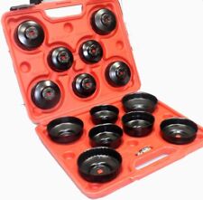 15pcs Cup Type Oil Filter Cap Wrench Socket Removal Tool Set Wcase 38 Drive