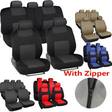 For Jeep 5 Seats Car Seat Cover Full Set Front Rear Protector Split Bench Zipper