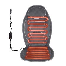 12v Universal Heated Seat Cover Electric Car Seat Cushion Warm Soft Suede Gray