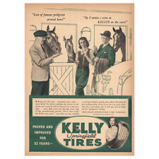 1946 Kelly Springfield Tires Lots Of Famous Pedigrees Vintage Print Ad