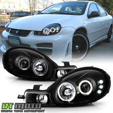 Blk 2000 2001 2002 Dodge Neon Led Dual Halo Projector Headlights W Signal Lamps