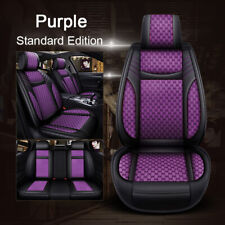 Us 5-seat Car Suv Purple Leatherflax Seat Covers Frontrear Cushion Universal