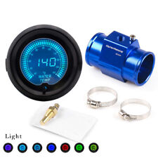 2 52mm Digital 7 Color Evo Water Temp Gauge W40mm Joint Pipe Sensor Adapter