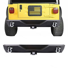 Textured Rear Bumper W Hitch Receiver 2 D-rings For 87-06 Jeep Wrangler Tj Yj
