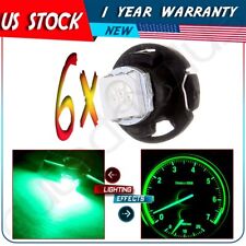 6pcs Dash Ac Climate Control Light T4.7 T5 Neo Wedge Green 5050 Smd Led Bulbs