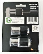 2pc Grip Tools 38 Dr. Adjustable Thread Tap Easy Out Socket Set Ratchet 53175