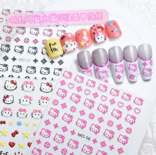 Anime Kawaii Sanrio Pink Hello Kitty Star Heart Bow Nail Stickers Adhesive Nh22