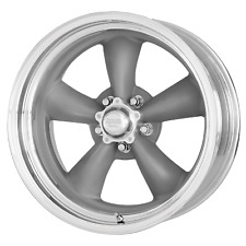 17x8 American Racing Vn215 Torq Thrust Ii Gray Wmach Lip Wheel 5x4.5 -11mm