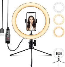 10 Selfie Ring Light Led Light With Tripod Stand Phone Holder For Live Video