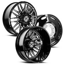20x8.25 Xf Off-road Xf-240 Black Milled 11-up Gm Dually Wheels 8x210 Set Of 6