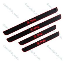 Black Rubber Car Door Scuff Sill Cover Panel Step Protector For Jeep 4pcs New