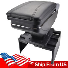Car Armrest Storage Box Pu Leather Rotatable Armrest Center Console Usa In Stock