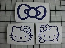 Three Purple Hello Kitty Vinyl Decal Car Window Bumper Sticker Bow Jdm Ipad Meow