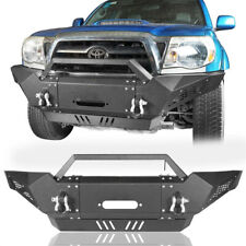 Textured Steel Front Bumper W Led Light Bull Bar For Toyota Tacoma 2005-2015