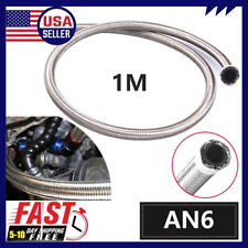 3 Feet An6 516 Silver Stainless Steel Braided Fuel Oil Gas Line Hose Tube New