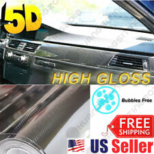 5d Carbon Fiber Ultra Gloss Vinyl Paint Wrap Diy Sticker Film 12x60 5ft X1ft