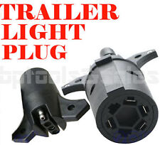 7 Way Round To 4 Pin Flat Trailer Connector Plug Ligt Adapter Plug Boat Rv