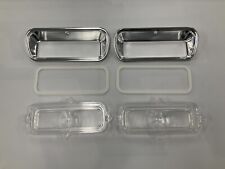 Parking Light Set Lenses Bezels Gaskets For 1962-66 Chevy Truck Clear Lamps