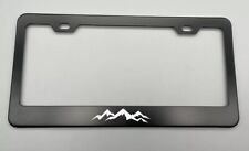 Laser Engraved Mountain Black Stainless Steel License Plate Frame Fit Jeep