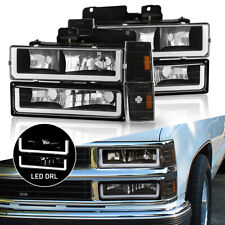 For 1994-1998 Chevy Ck 1500 2500 Led Tube Black Headlightsbumper Corner Lamp