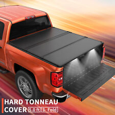 5ft Hard Tonneau Cover For 2019-2023 Ford Ranger Truck Bed 3-fold Wlamp