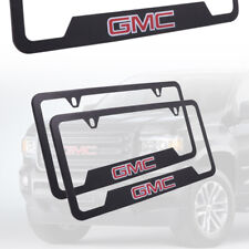 Universal Gmc Aluminum Black License Plate Frame New 2pcs