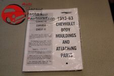 53-63 Chevy Body Mouldings Attaching Parts Book Manual