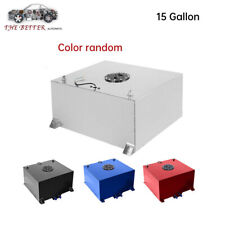 15 Gallon Polished Aluminum Racing Drift Fuel Cell Gas Tank With Level Sender