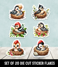 Baby Woodpeckers Mixed Set Die Cut Stickers Happy Mail - Mixed Set Of 20