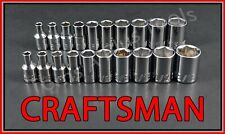 Craftsman Hand Tools 20pc Short 14 Sae Metric Mm 6pt Ratchet Wrench Socket Set