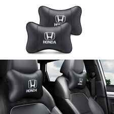 2x For Honda Car Seat Headrest Neck Cushion Pillows Black Leather New
