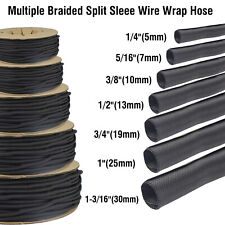 Wire Loom Braided Split Sleeving Insulation Auto Wire Protector Tubing Lot