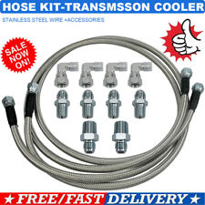 52 Length Ss Braided Transmission Cooler Hose Lines Fittings Th350 700r4 Th400-