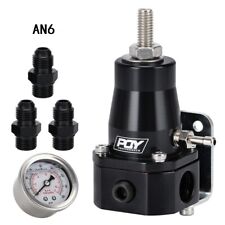 Adjustable An6 Efi Fuel Pressure Regulator Kit W Oil Gauge 30-70 Psi Universal