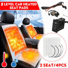 Car Seat Heater Kit 5 Level Heated Square Switch Dual Control System For 2 Seats