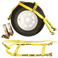 Demco Tow Dolly Wheel Basket Straps With 2 Ratchets For Tie Down Car Carrier