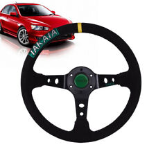 Black Universal Fit 35cm 6 Bolt Racing Drifting Sport Steering Wheel Aluminum