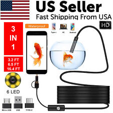 6led Usb Snake Endoscope Borescope Hd Inspection Camera Scope For Android Type C