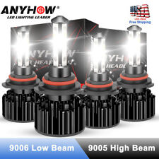 4-sides Combo White 6000k Led Headlight Kit 9005 9006 Bulbs High Low Beam New