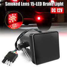 Smoked Lens 15-led Brake Light Drl Trailer Hitch Cover Fit 2 Towing Hauling