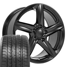 Satin Black 18 Inch Rims Tires Fit Camaro C4 Corvette -c8 Z06 Style Wheel