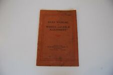 1920s Bear Manual Of Wheel And Axle Alignment - Rock Island Illinois