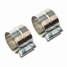 2 Pcs 3 Lap Joint Exhaust Band Clamp For Muffler Sleeve Coupler Stainless Steel