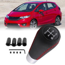 For Honda Fit 09-20 Manual Gear Stick Shift Knob Shifter Lever Head Red Stitches