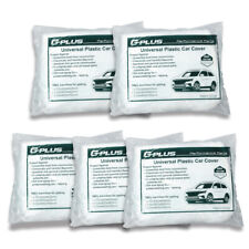 Rain Dust Garage Clear Plastic Disposable Car Cover Temporary Universal 5 Pack