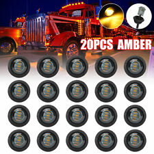 20x Smoked Amber 34 Bullet Round Led Side Marker Lights For Trailer Truck Rv