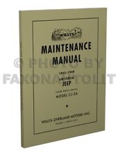 Jeep Cj2a Only Shop Manual 1945 1946 1947 1948 1949 Willys Cj-2a Repair Service