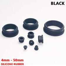 Black Silicone Rubber Snap-on Wiring Grommets Open Blind Plugs Bushing 4mm-50mm
