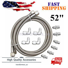 Ss Braided Transmission Cooler Hose Lines Fittings Th350 700r4 Th400 52 Length